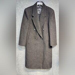 Virany 100% Wool Overcoat
Hungary Long Pea Coat Size 36
Black grey blend coat